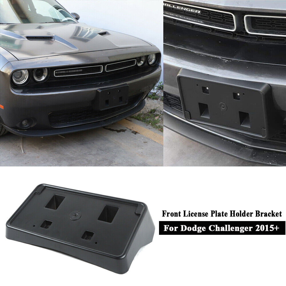 For 2010-2022 Dodge Challenger Car Front License Plate Holder Bracket Base Black
