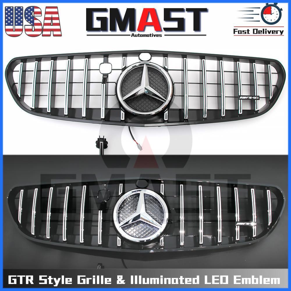 Chrome GTR Style Grille W/LED Emblem For Mercedes Benz S-Class W217 2015-17 S550