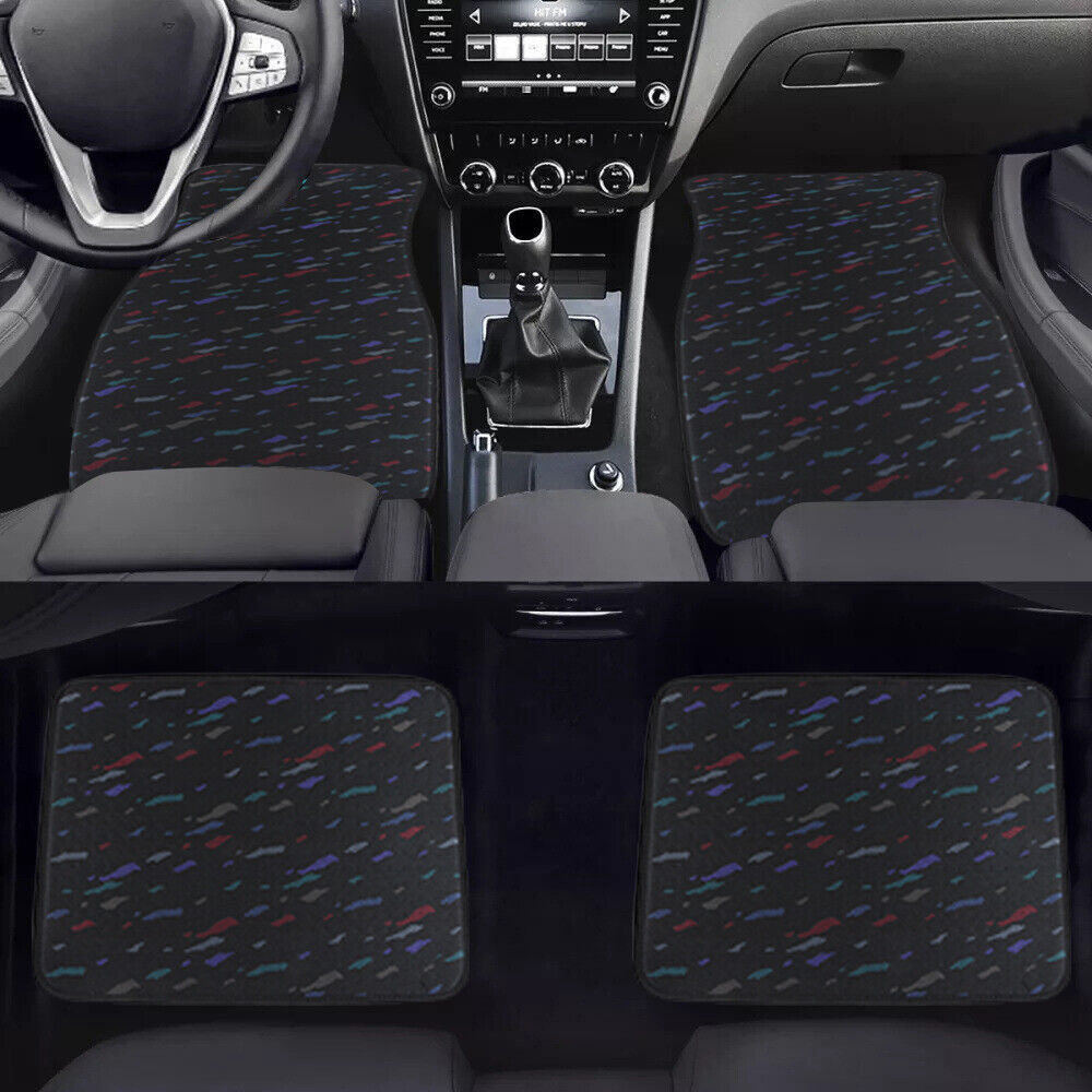 4pcs/set Le Mans Confetti Fabric Floor Mats Interior Carpets Universal