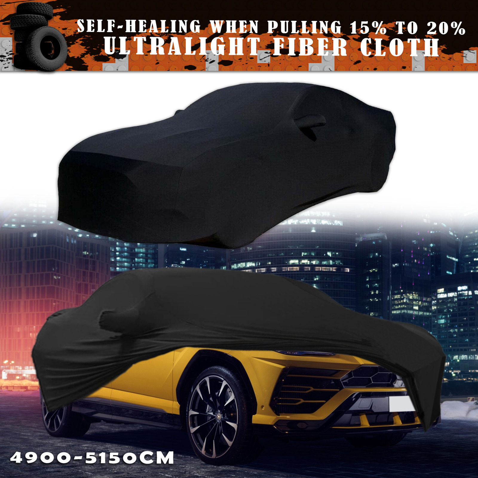 For Lamborghini Urus Stretch Satin Car Cover Dustproof Indoor Garage Protector