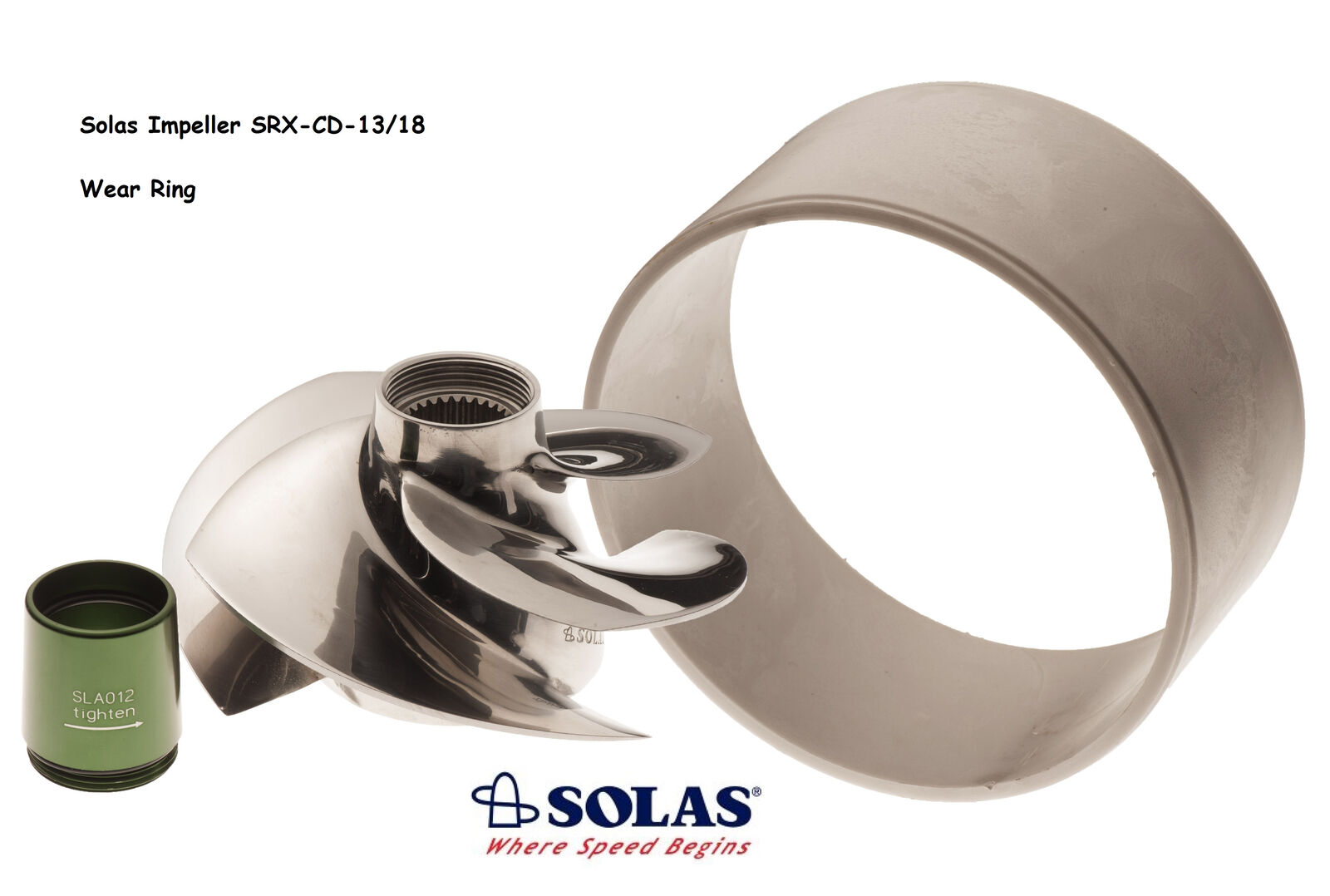 Solas Sea Doo 4-Tec 215 Impeller SRX-CD-13/18 With Wear Ring GTX RXP RXT Wake
