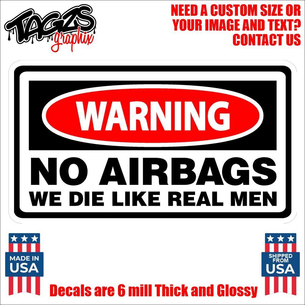Warning No Air *ags Funny Printed & Laminated Window Decal Sticker Car Truck SUV