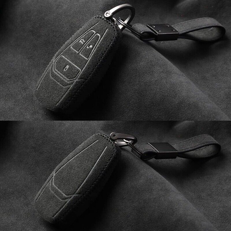 Alcantara Leather Key Fob Case Cover Fit for Aston Martin Superleggera DB11 DBS