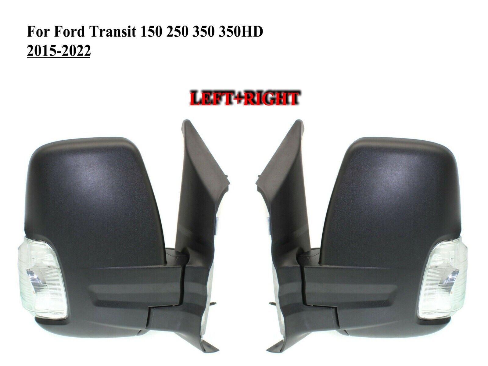 Pair Right and Left Side Door with Signal Light Mirror For 14-2022 Ford Transit