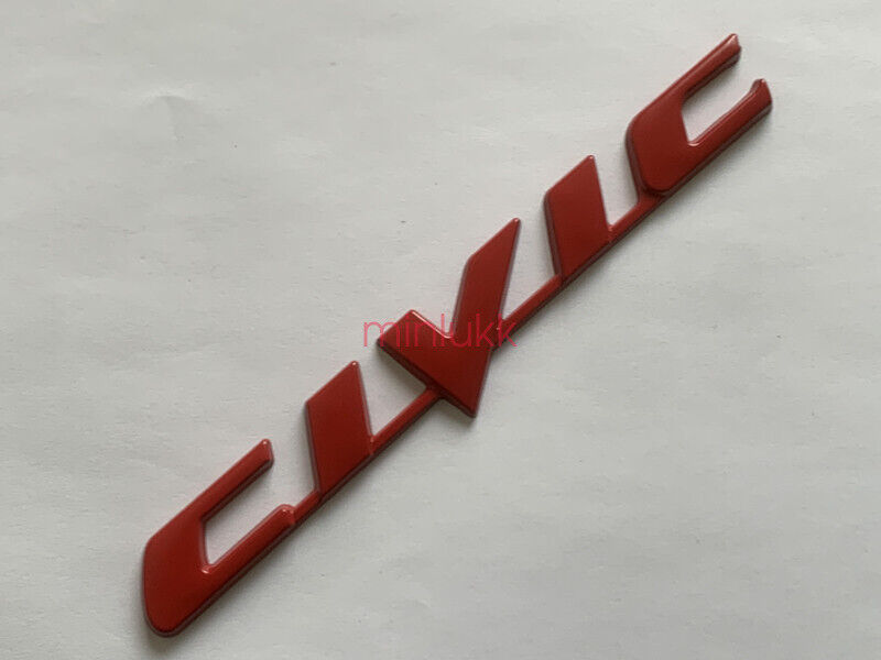 Red Civic Emblem Badge Decal Sticker Trunk Honda JDM Tuner 06-15 8th 9th Gen
