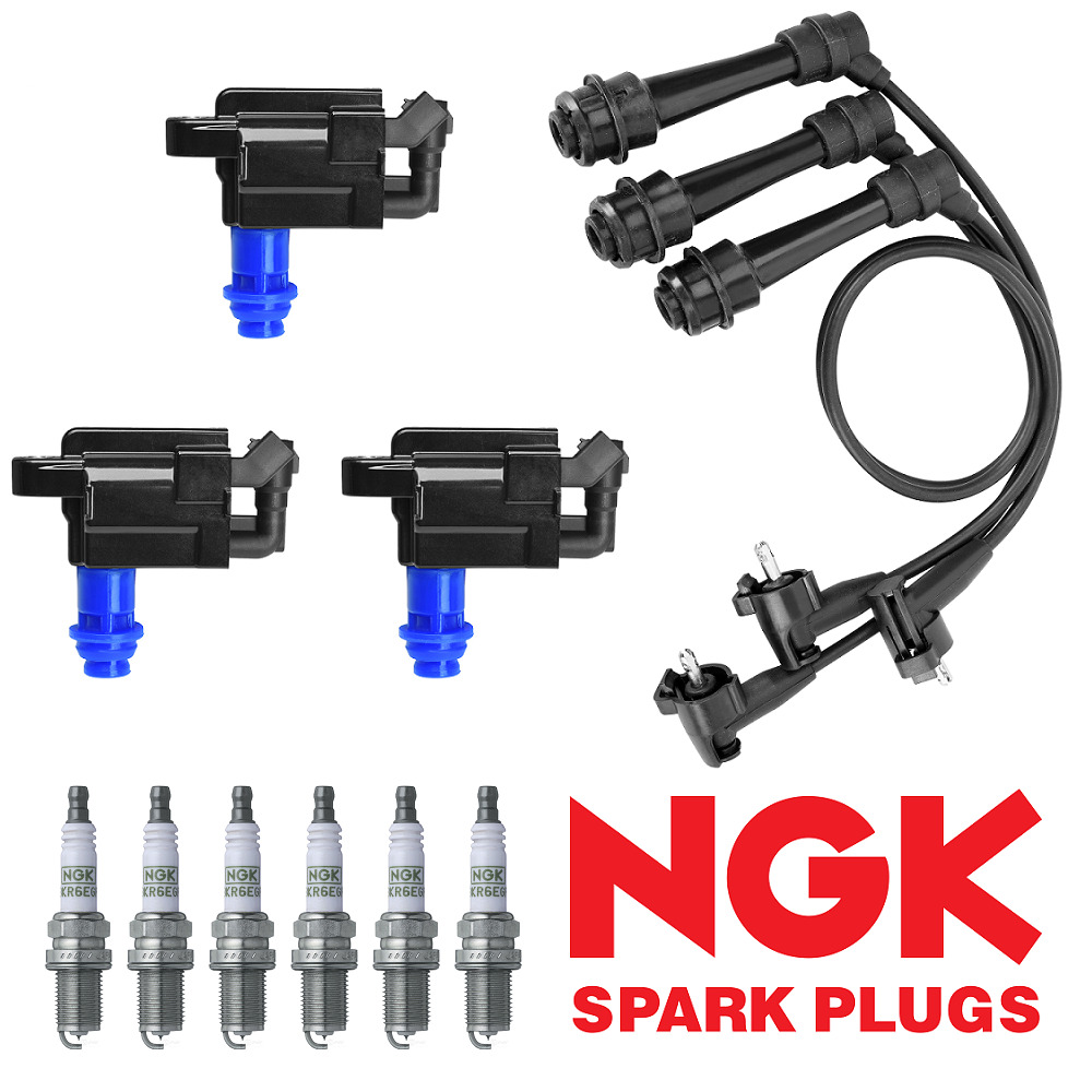 3 Ignition Coil, Wireset & 6 NGK Platinum Spark Plug for 01-05 Lexus GS300 UF228