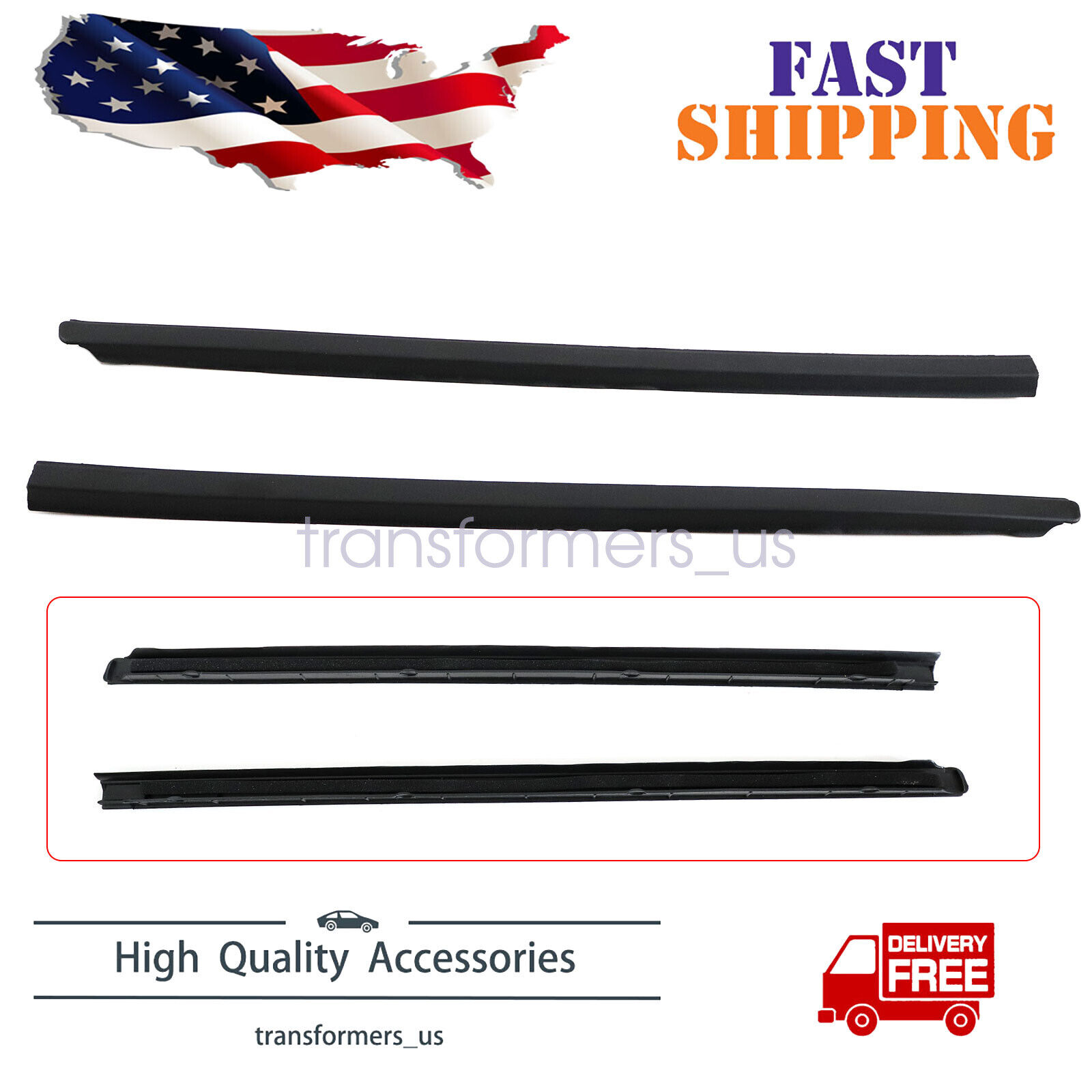 Front Right & Left side Windshield Molding for 2009-2022 RAM 1500 2500 3500 4500