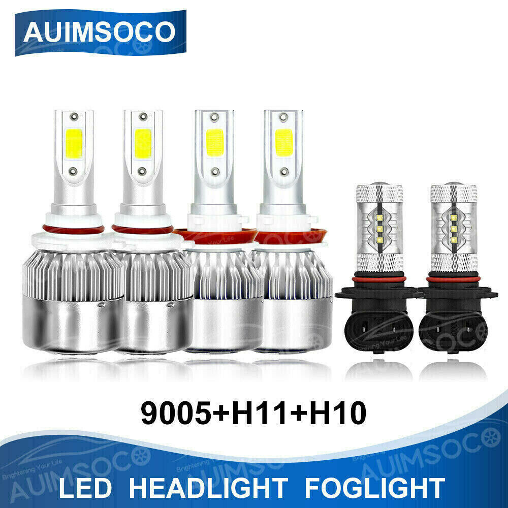 6000K LED Headlight Hi/Lo + Fog Light Bulbs Combo For 2013-2015 Ford Escape 6X