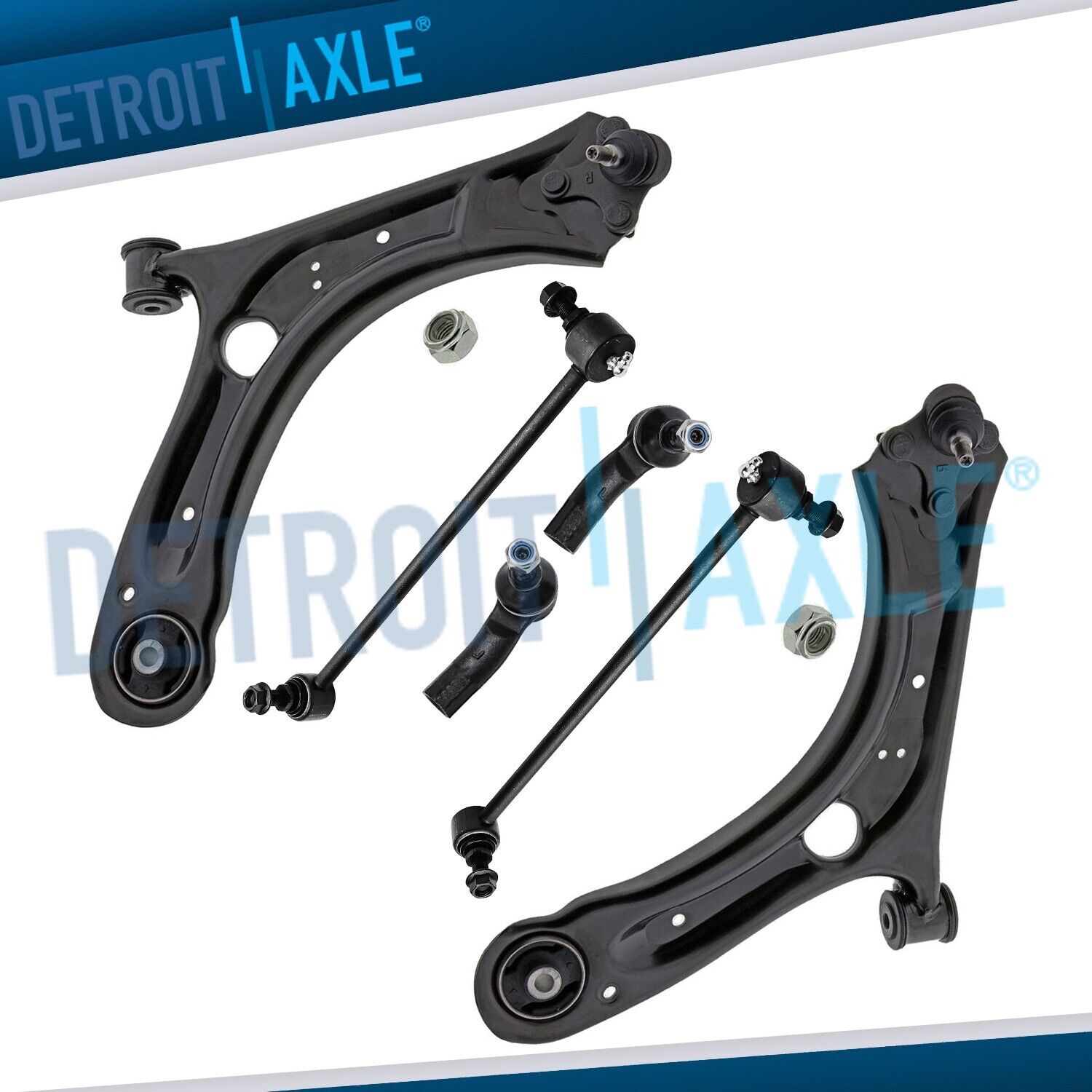FWD Front Lower Control Arms Sway Bars Tie Rods Kit for 2012-2016 Passat Beetle