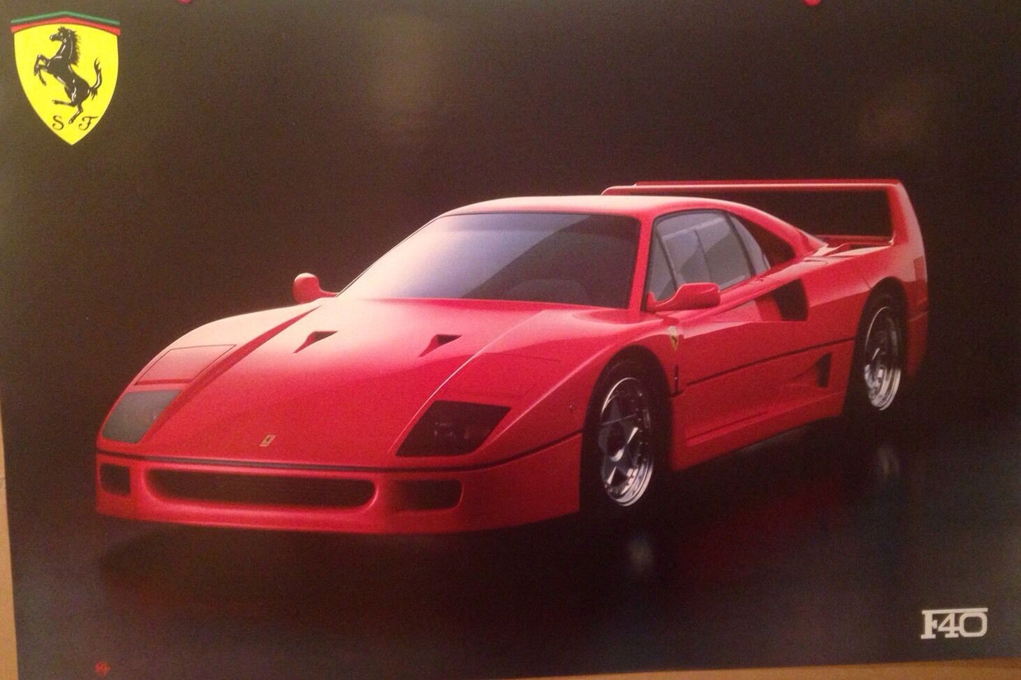 Ferrari F40 Factory Maranello UK Produced Extremely Rare Out Of Print Car Poster