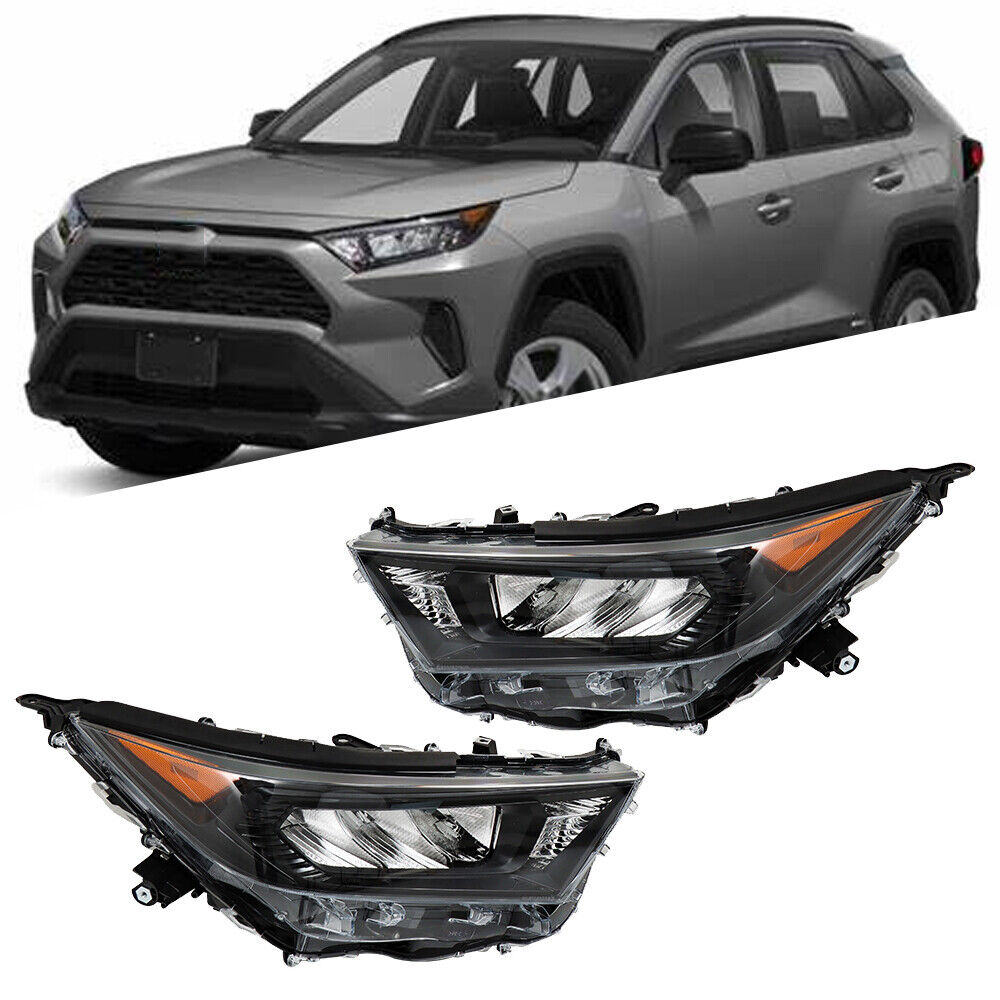 Headlight Assembly For 2019-2022 Toyota RAV4 LE XLE LED Left+Right Side Black