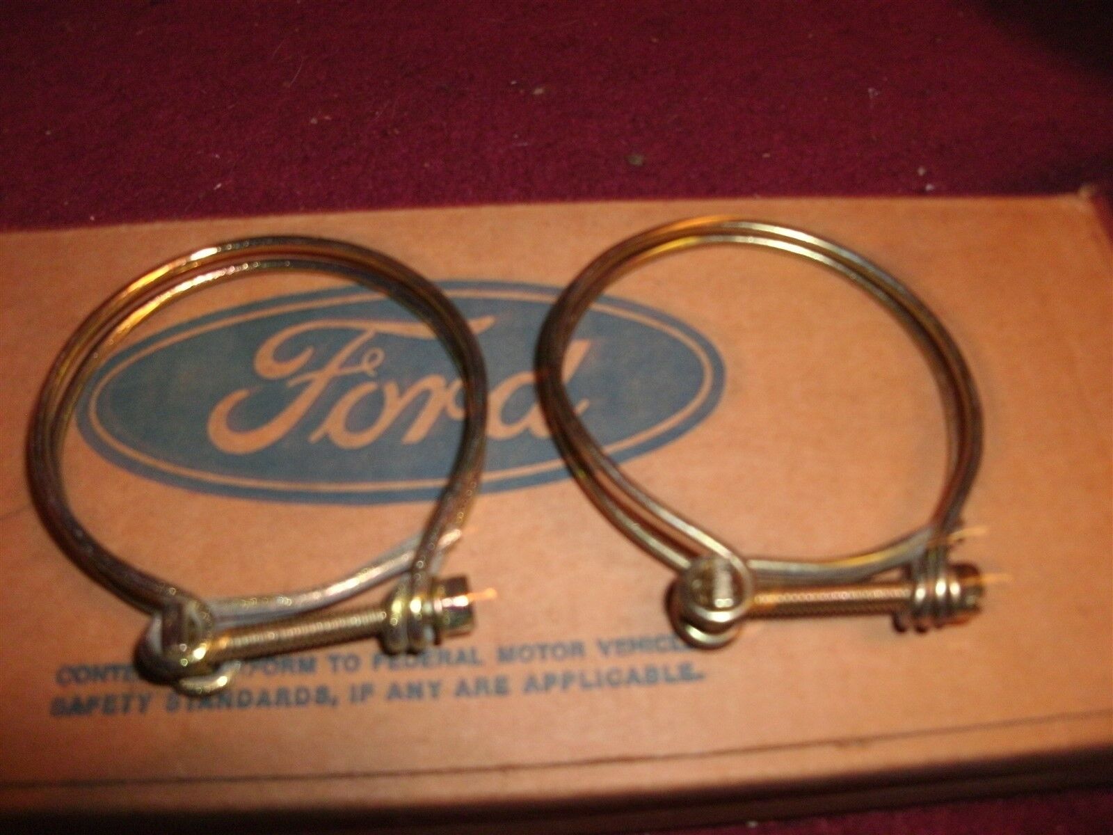 NOS 1965 - 1970 FORD MUSTANG / SHELBY BOSS 302 429 MACH 1 FUEL HOSE CLAMPS SET