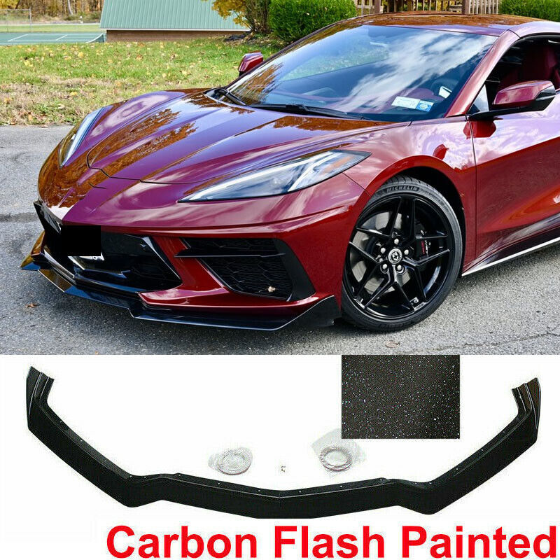 CARBON FLASH For 2020-2024 Corvette C8 GM 5VM Style Front Splitter Bumper Lip