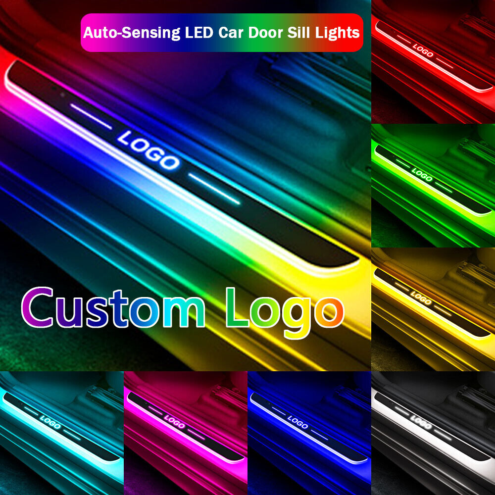 2/4pcs Custom Wiring-Free LED Door Sill Pro Dynamic Auto-Sensing Welcome Light