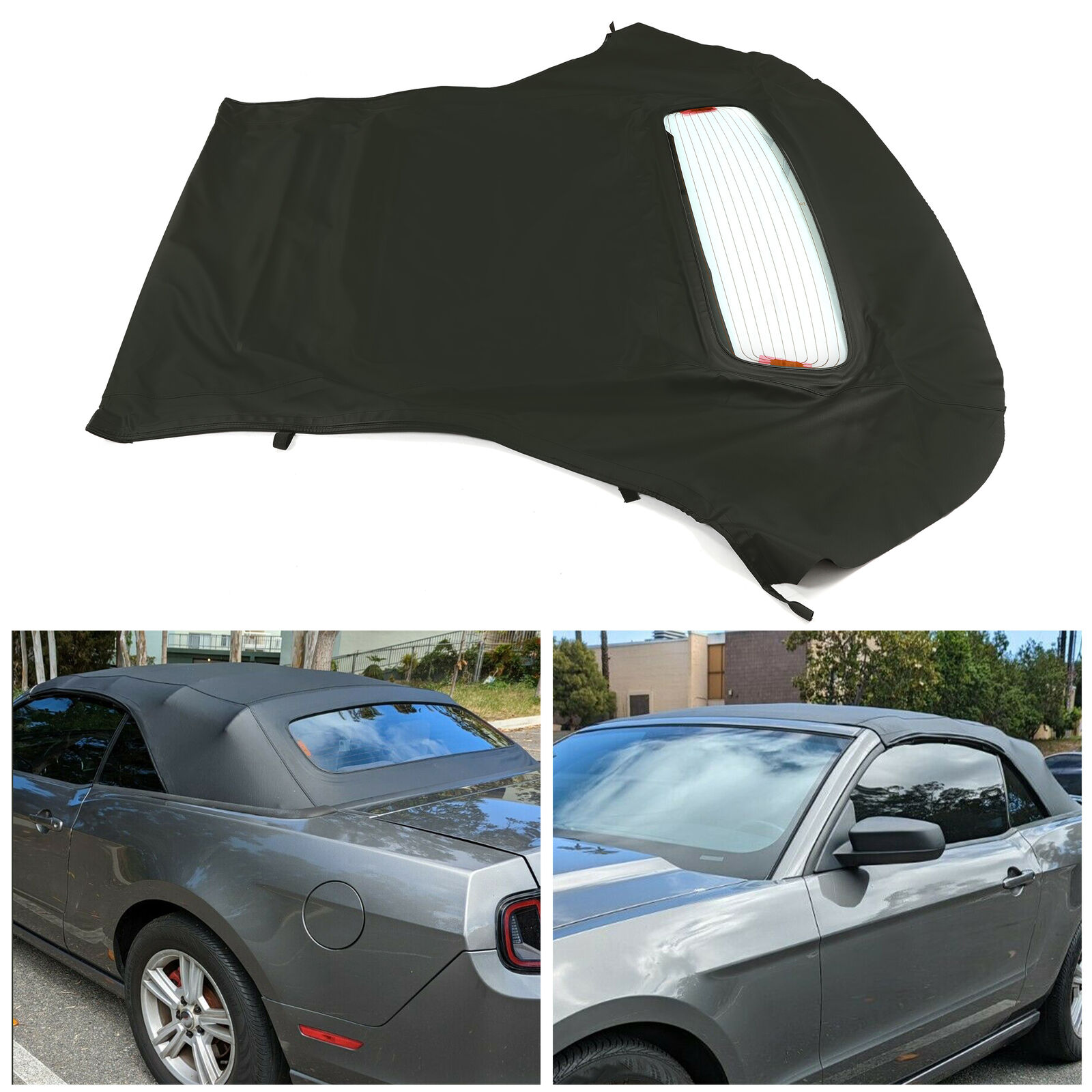 For Ford Mustang 2005-2014 Soft Convertible Top & Heated Glass Window Sailcloth