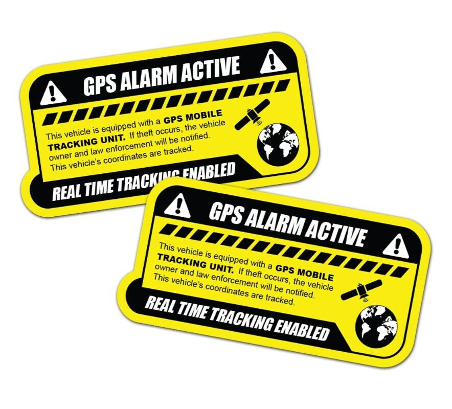 2x GPS tracking sticker anti theft vehicle security label outside window record