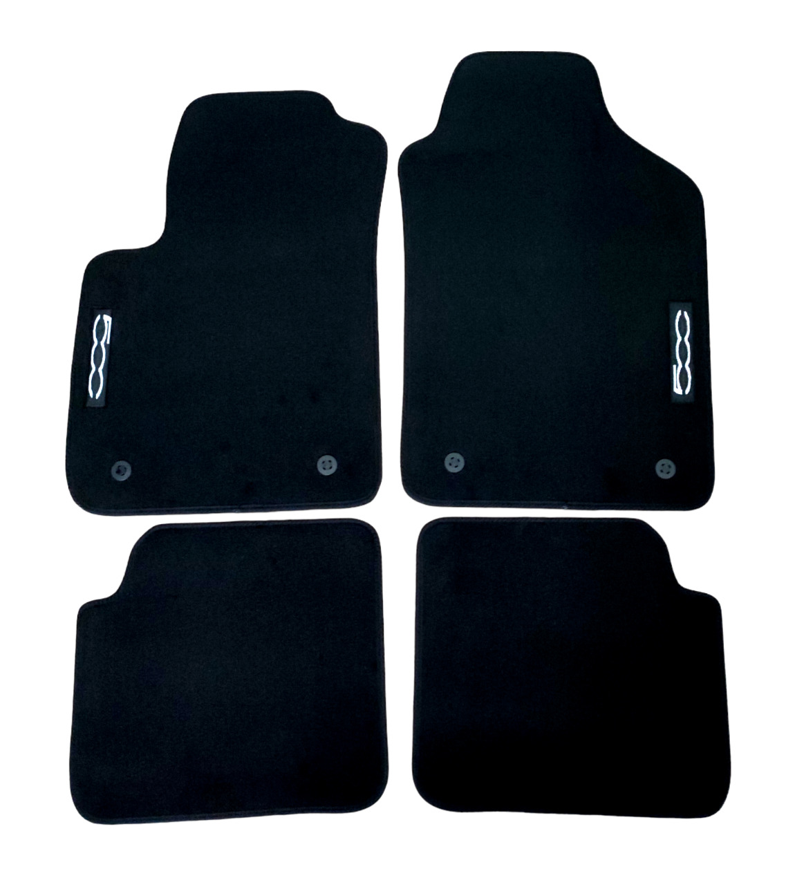 Car Floor Mats Velour For Fiat 500 Waterproof Black Carpet Rugs Auto Liners New