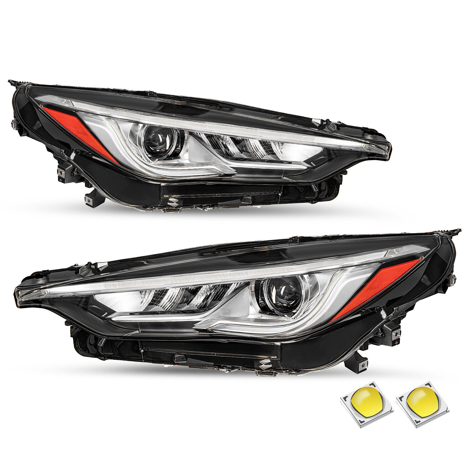 For 2019-2021 Infiniti QX50 Full LED Headlights Assembly Headlamps w/o AFS Pair