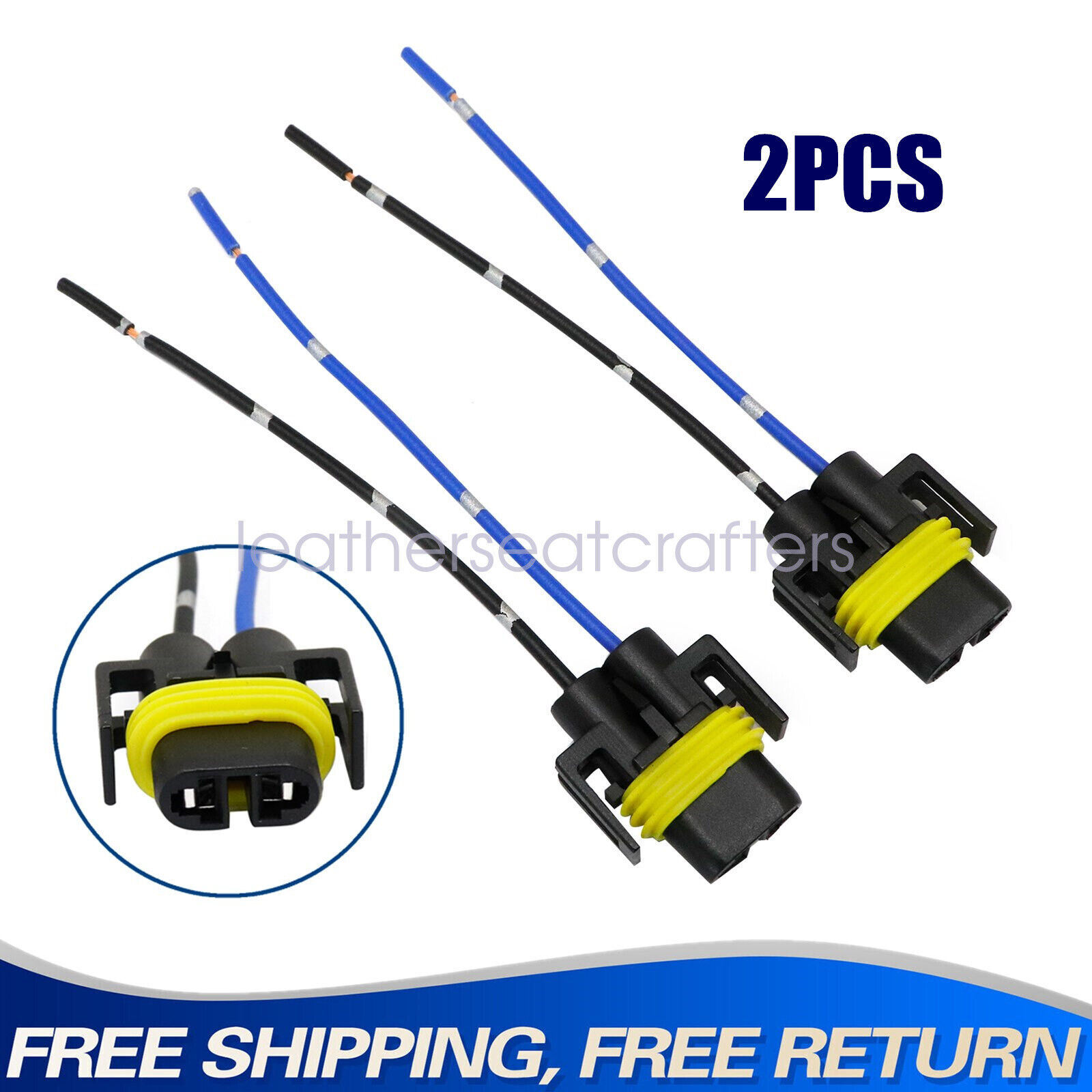 NEW 2x Wire Pigtail Female P S 880 Fog Light Harness Bulb Socket Connector Plug