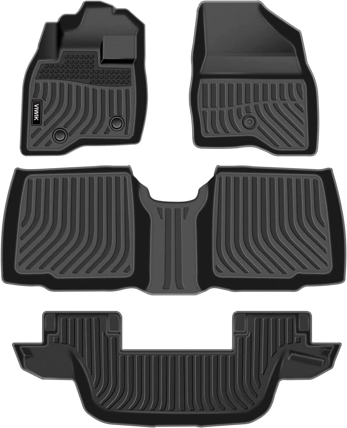 Floor Mats Liners 3Rows For 15-2019 Ford Explorer 7Seat TPE All Weather