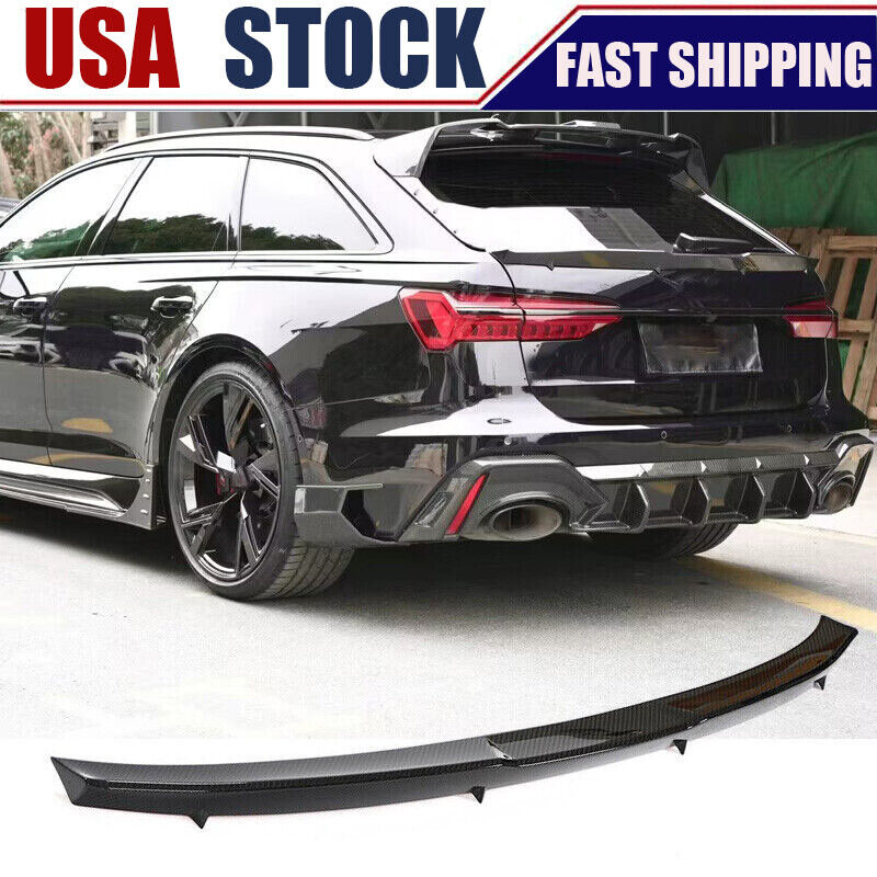 Fits Audi RS6 RS7 Avant C8 2019-23 DRY CARBON Rear Middle Spoiler Trunk Wing Lip
