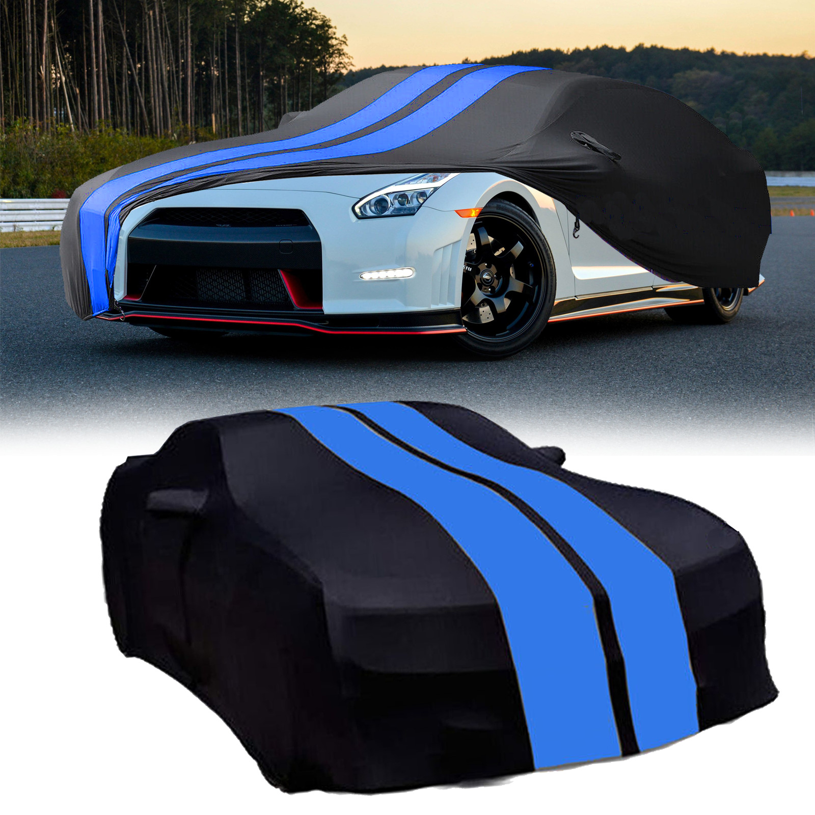 Satin Stretch Indoor Scratch Car Cover Dustproof Protect For NISSAN  GT-R NEW