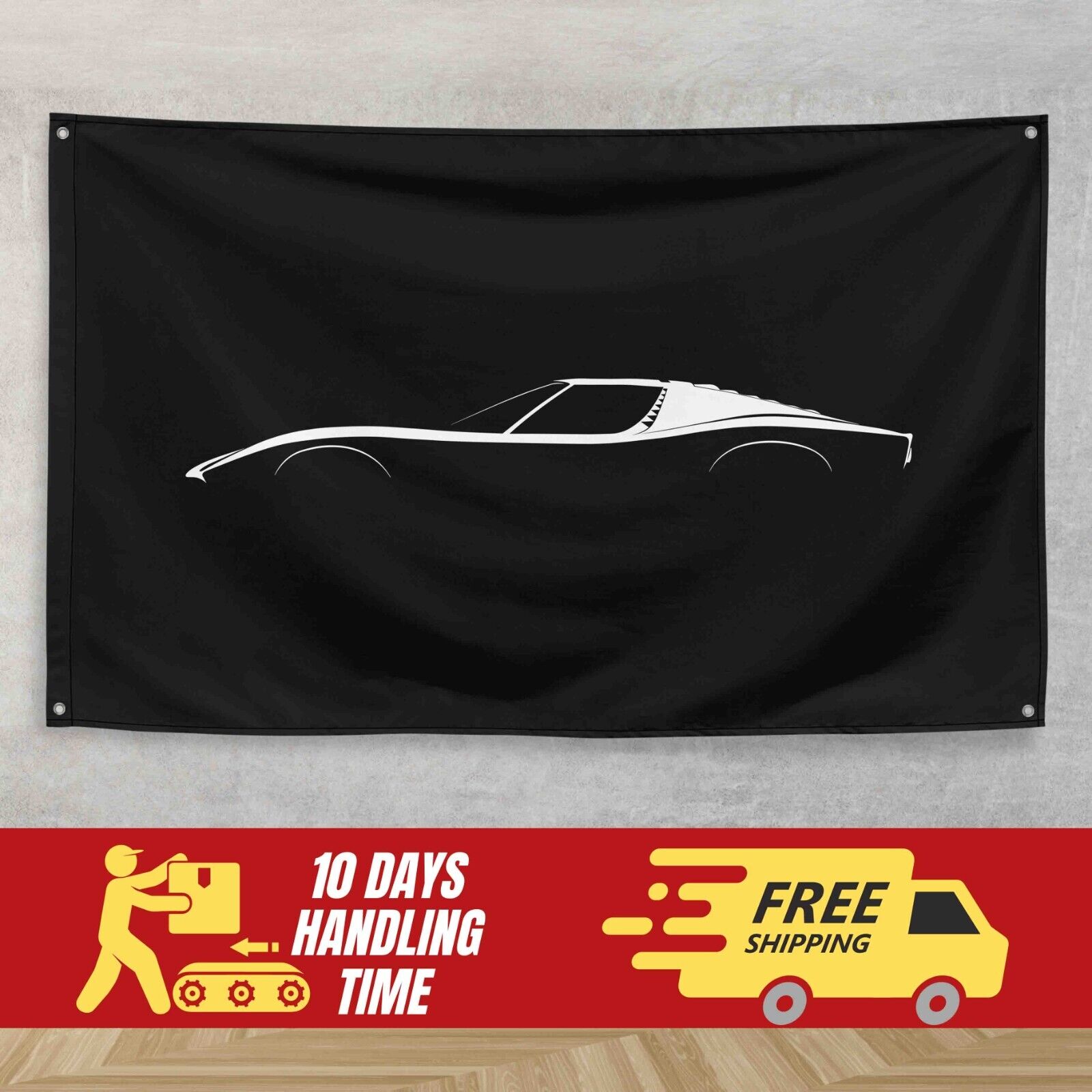 For Lamborghini Miura P400 1966-1973 Fans 3x5 ft Flag Banner Gift Birthday