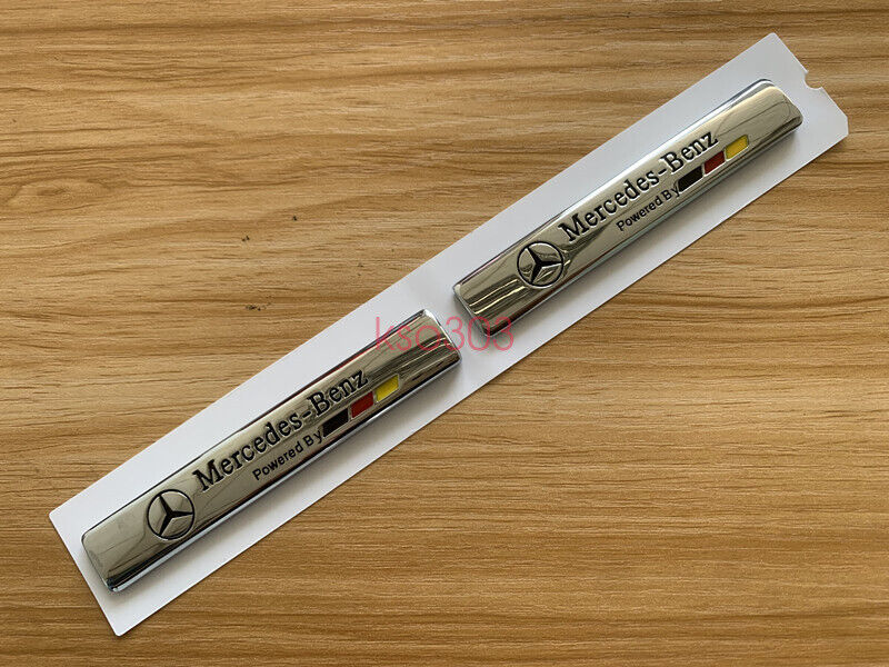 2pcs Mercedes Benz Powered by Car Emblem Badge Sticker Side Skirts Badge Logo