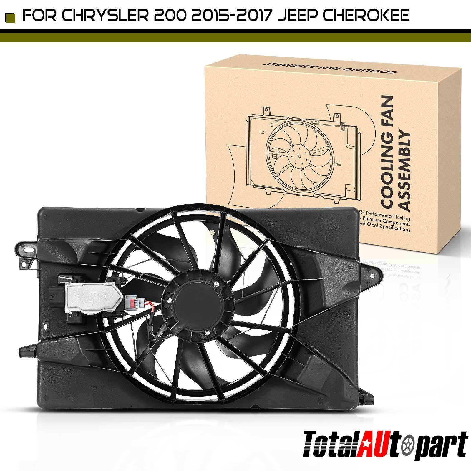 Radiator Cooling Fan Assy w/ Control Module for Chrysler 200 15-17 Jeep Cherokee