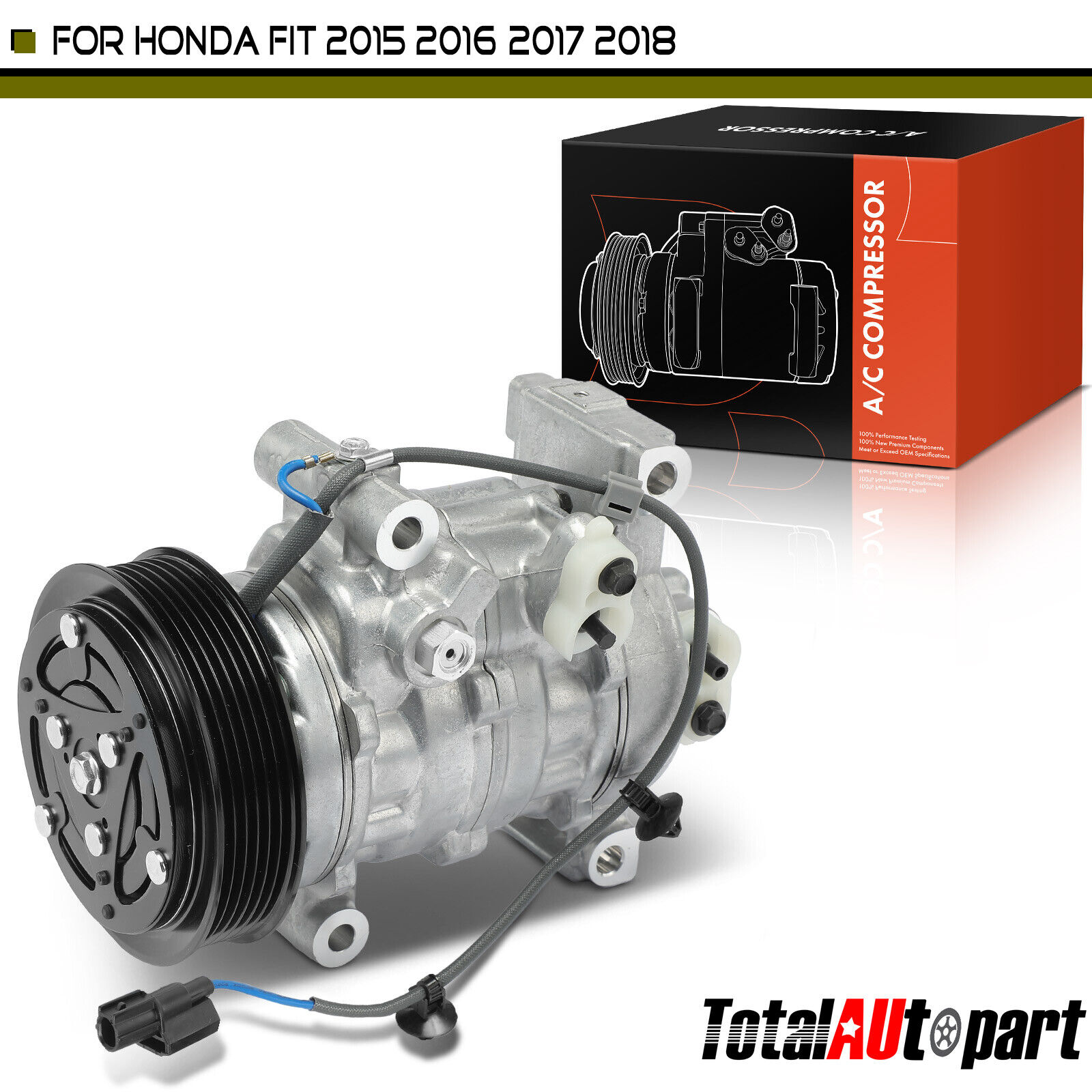 New A/C Compressor w/ Clutch for Honda Fit 2015-2018 5SE12C Style 388105R7A02