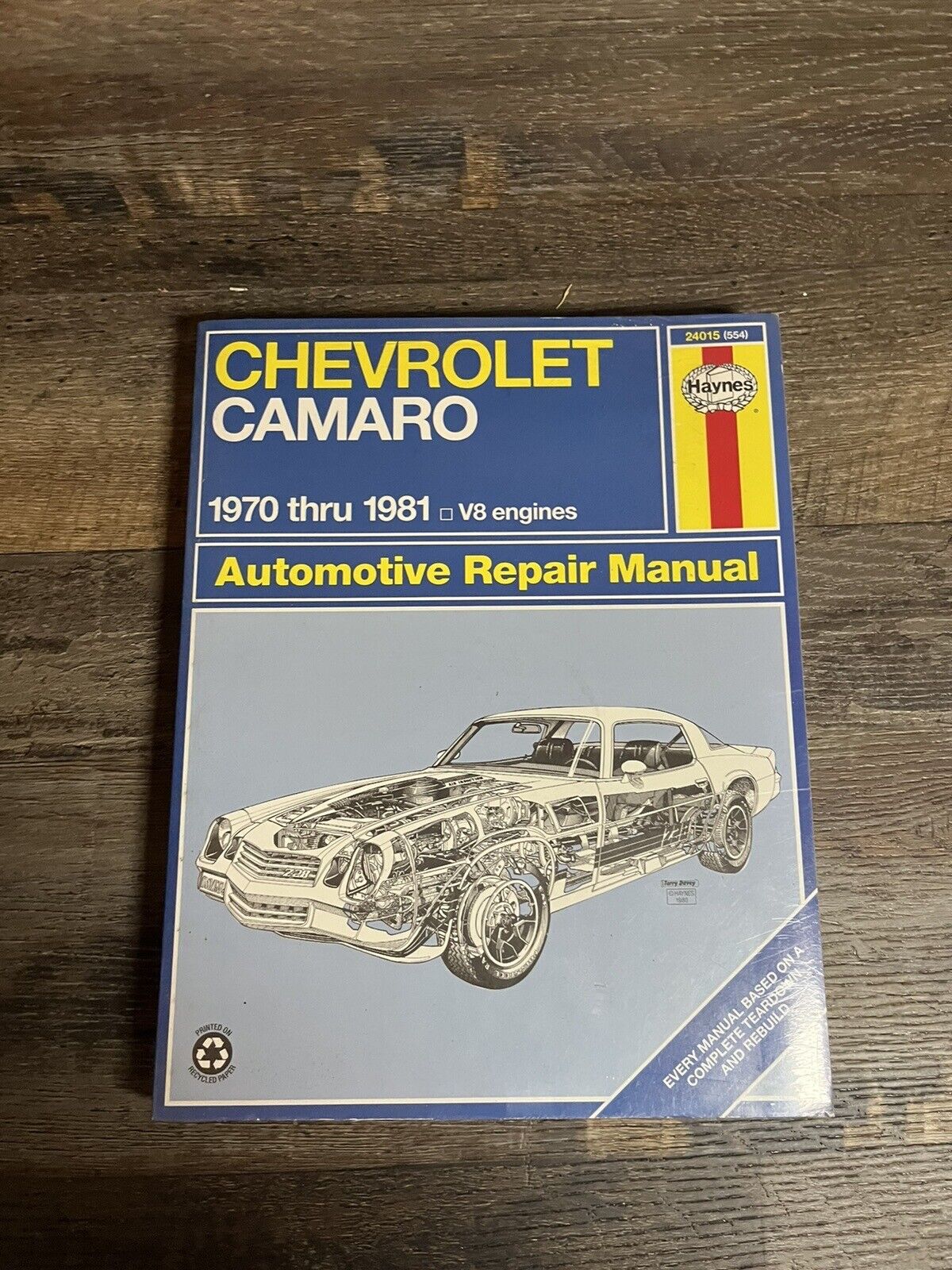 Haynes 24015 Automotive Repair Manual Chevrolet CHEVY CAMARO 1970-1981 V8 Z28