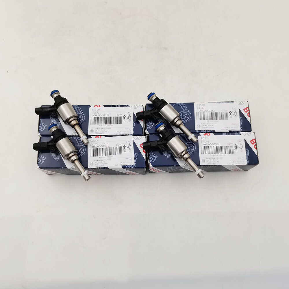 Used 4Pcs Fuel Injector 06L906036L Fits For VW Golf R Audi TTS S3 Bosch 2.0T