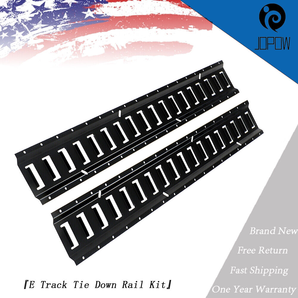 3\' (2 Pack) for Garages Bar Rails – Powder-Coat Black E Track Tie Down Rail Kit