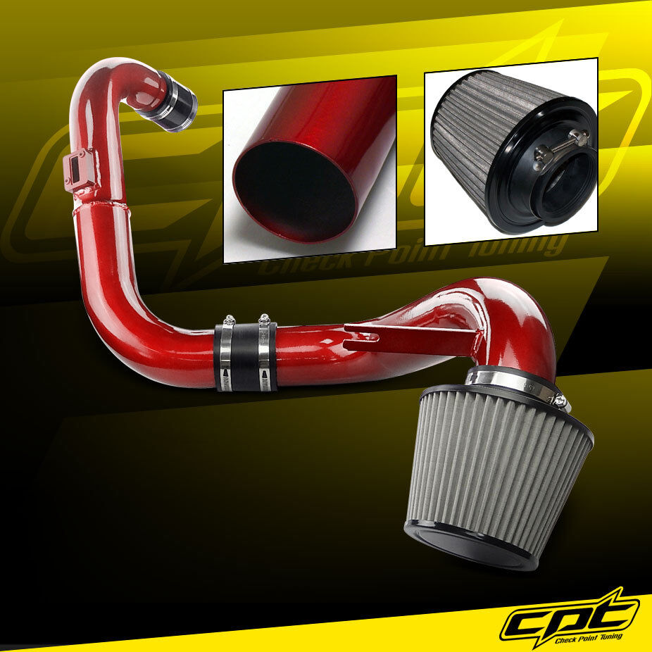 For 06-11 Honda Civic DX/LX/EX 1.8L Red Cold Air Intake + Stainless Air Filter