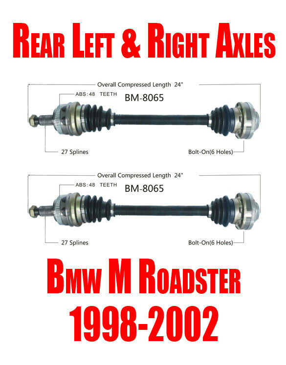 Brand New Rear Left & Right Axles for BMW 98-02 3.2L M Roadster Convertible ONLY