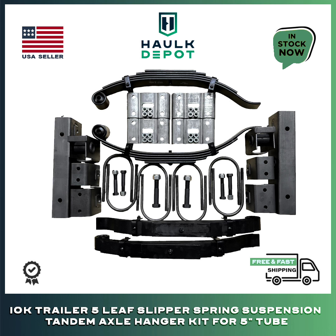10K Trailer 5 Leaf Slipper Spring Suspension Tandem Axle Hanger Kit for 5\