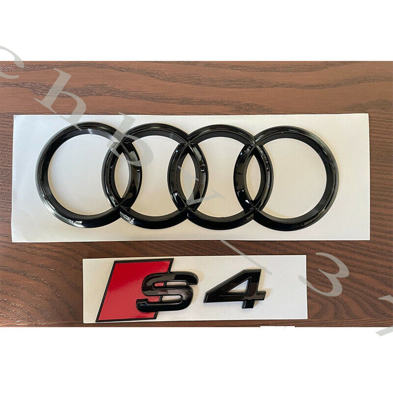 Audi S4 Black Rear Set Boot Trunk Emblem Badge Sticker for Audi A4 S4 OEM