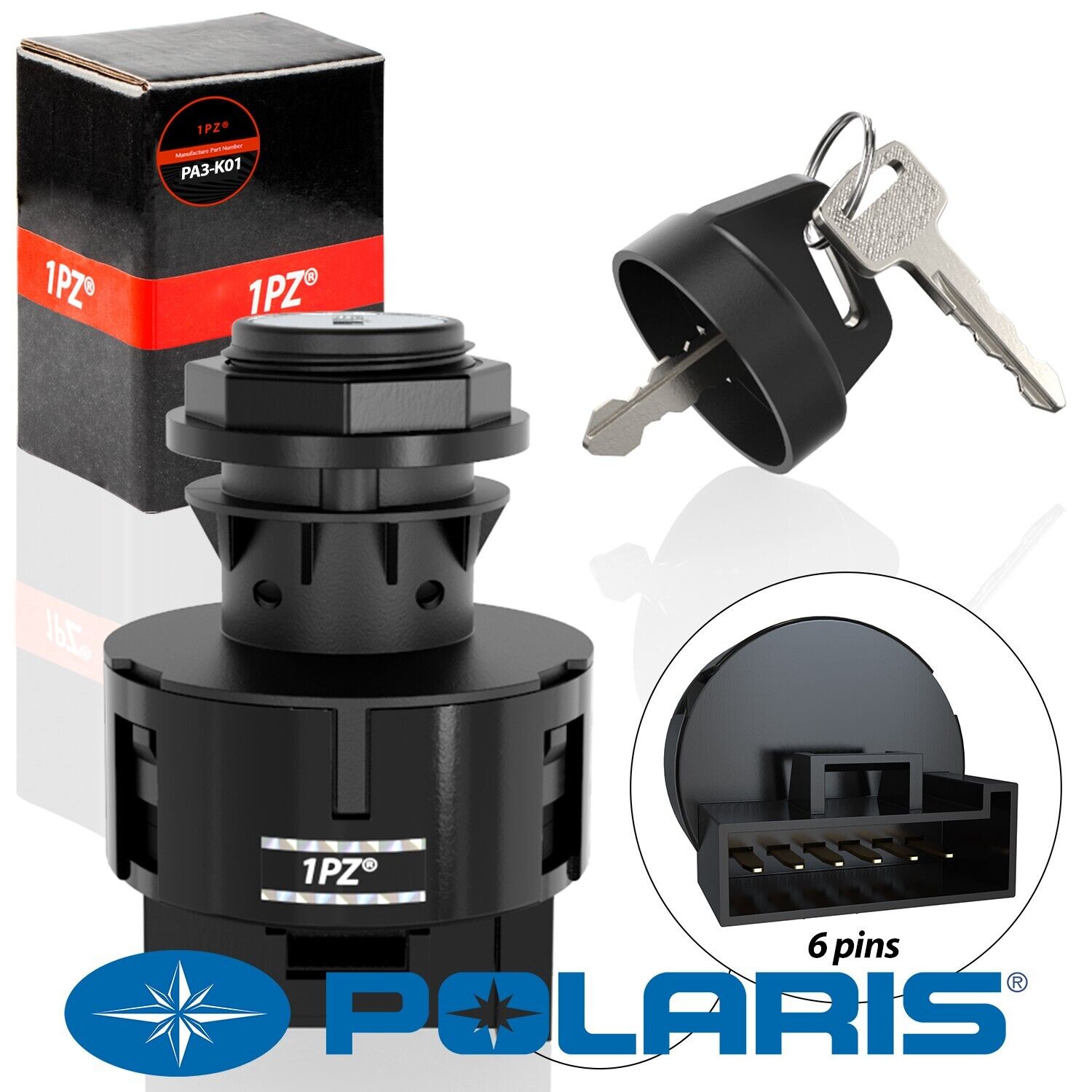 Ignition Key Switch 3 Position For Polaris RZR 800 XP 900 1000 Ranger Sportsman 
