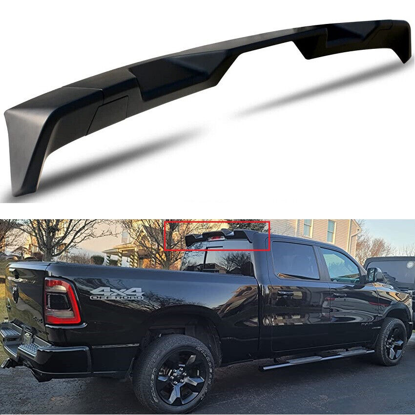For 19 20 21 22 Dodge Ram 1500 MATTE BLACK Trunk Roof Spoiler Lip Wing All Cabs