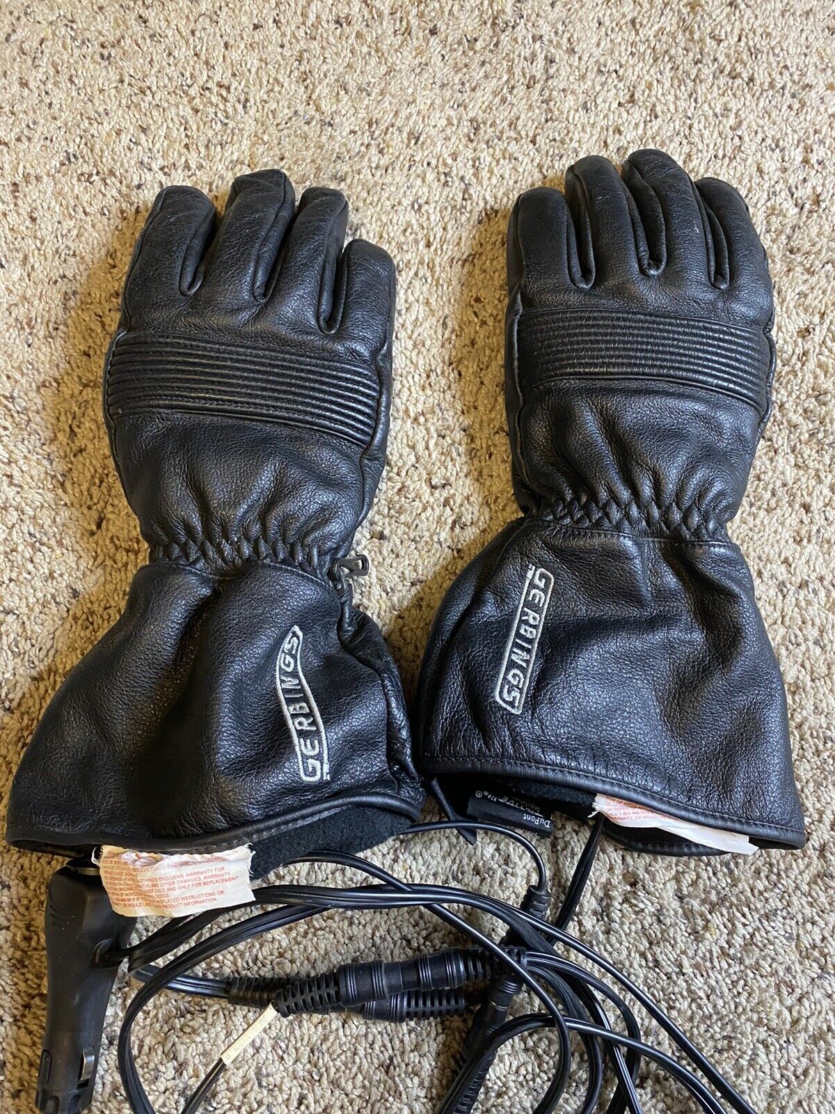 Gerbing Women’s Heated Black Leather Motorcycle Gloves 12V Size Large