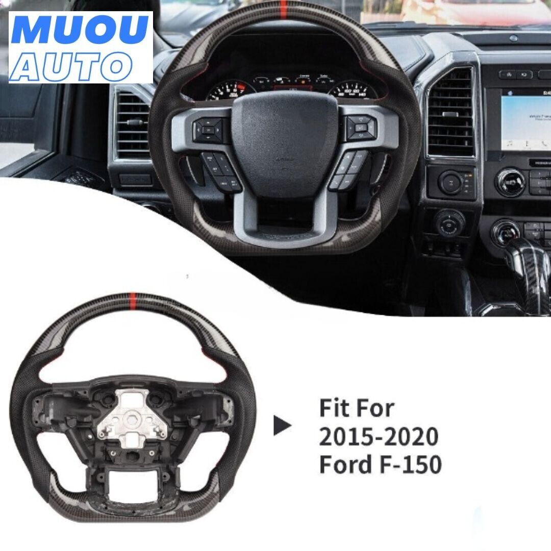 Real Carbon Fiber Sport Steering Wheel Fit 15-20 Ford F150/Raptor with Heated