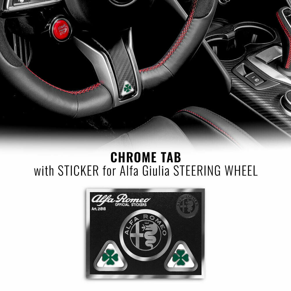 Quadrifoglio Verde Sticker for Alfa Romeo Giulia MY 2020 Steering Wheel