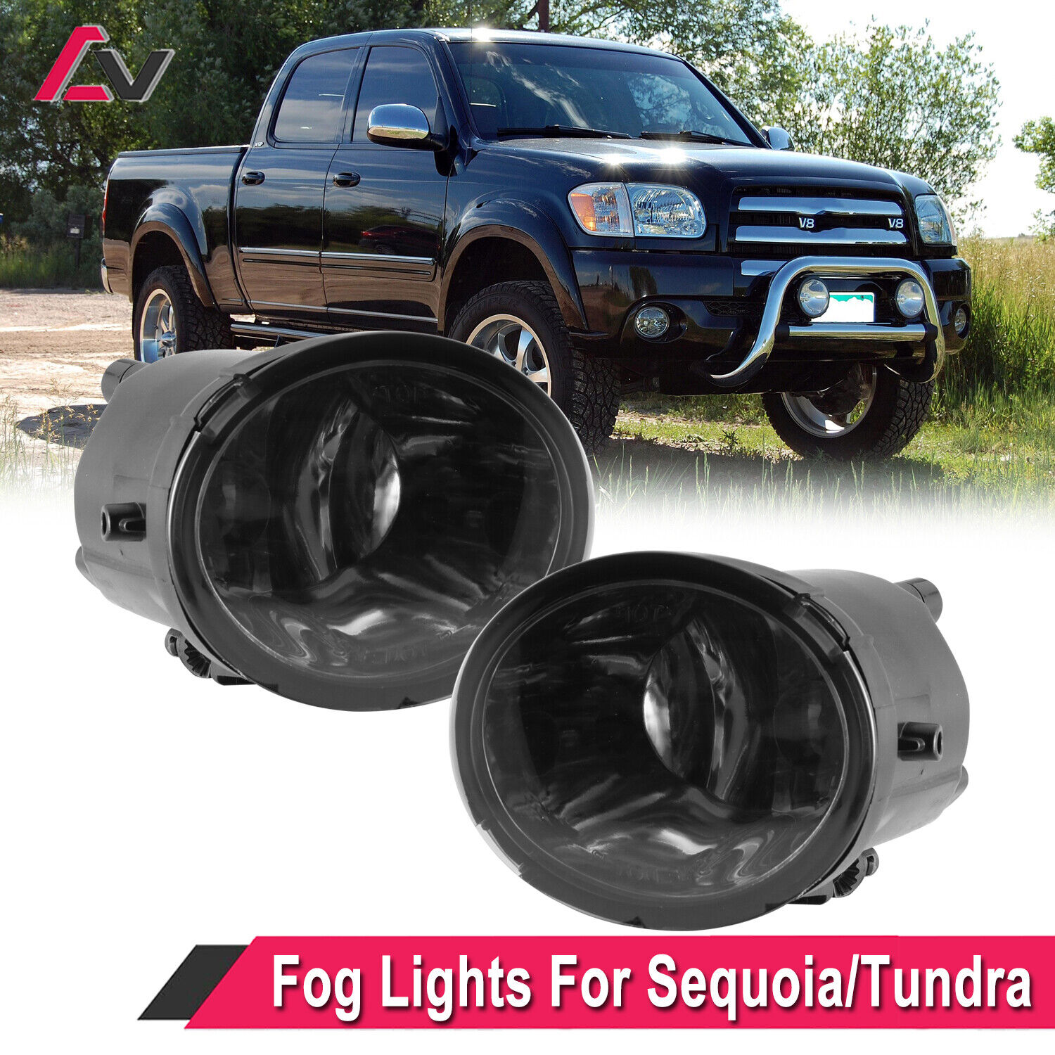 For 00-06 Toyota Tundra 01-07 Sequoia Factory Bumper Smoked Lens Fog Light Lamps