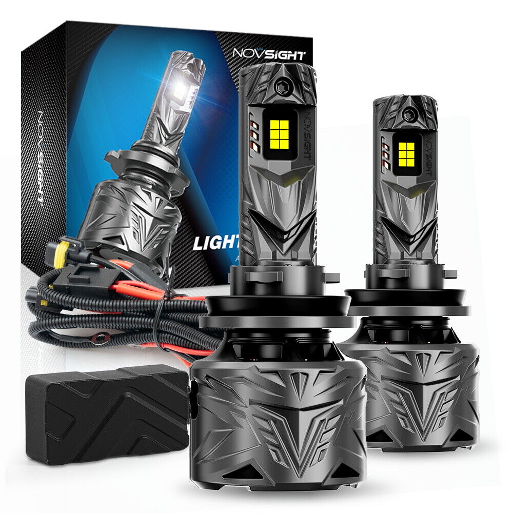 NOVSIGHT 2X H11 H8 H9 LED Headlight Bulbs Hi/Low Beam 50000LM 240W Super Power