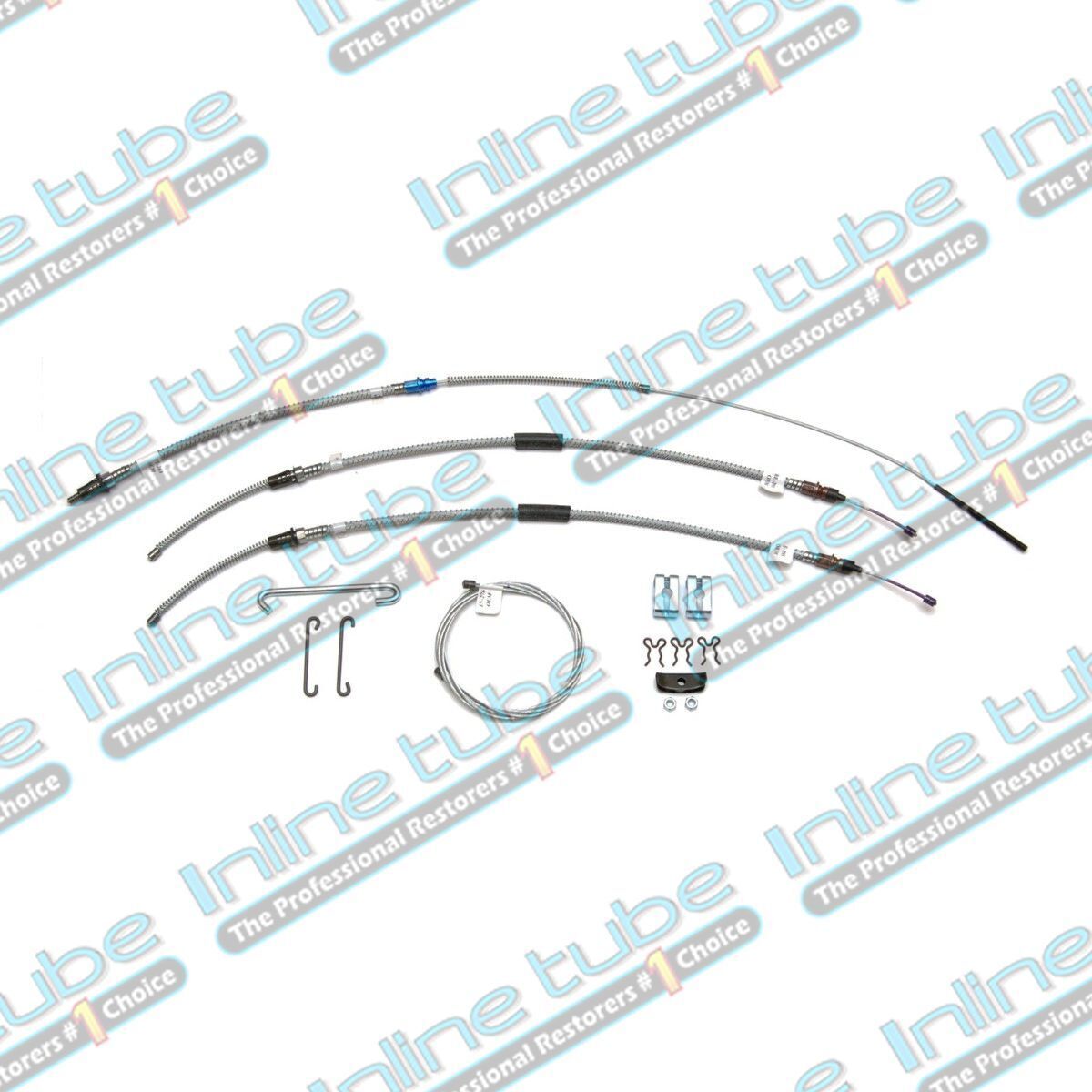 64-67 Gto T 400 Turbo E Emergency Parking Brake Cable Set Kit Stainless Sbsg6701