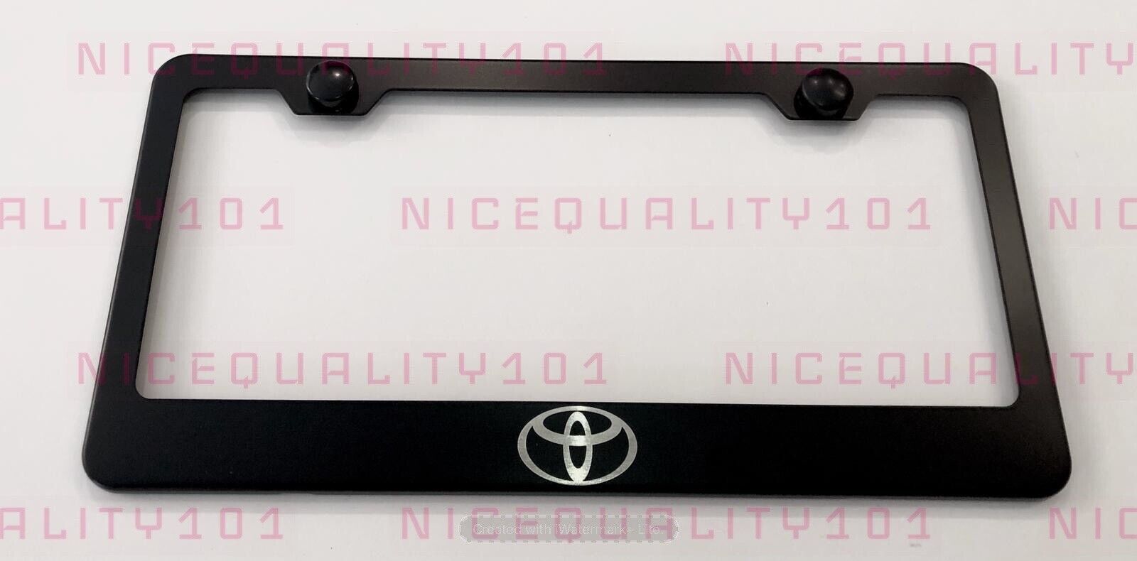 Toyota Logo Engrave Etched Stainless Steel Finished License  Frame Holder