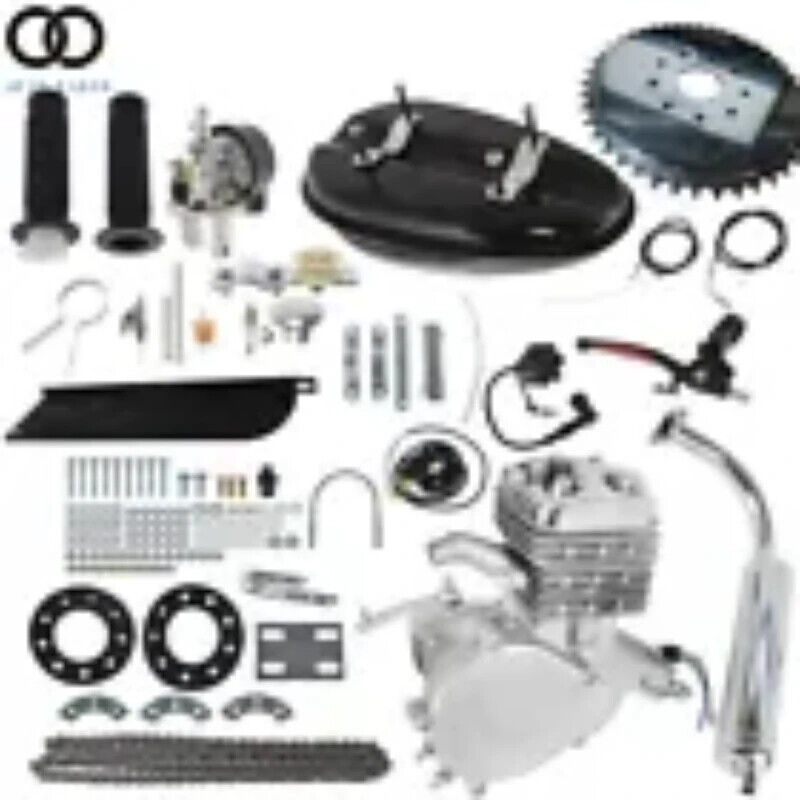 Silver 80cc 2 Stroke Bike Engine Motor Petrol Gas Kit for Motorized Bicycle