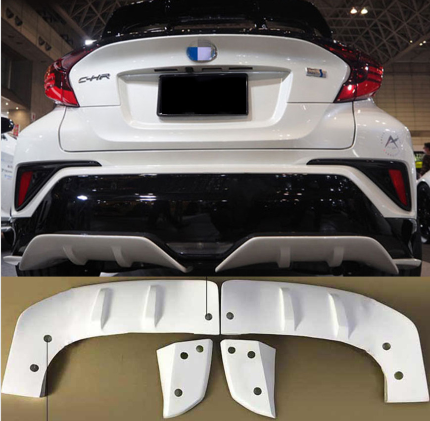 For 2018-2020 Toyota CHR C-HR Unpainted Rear Bumper Lip Diffuser Spoiler