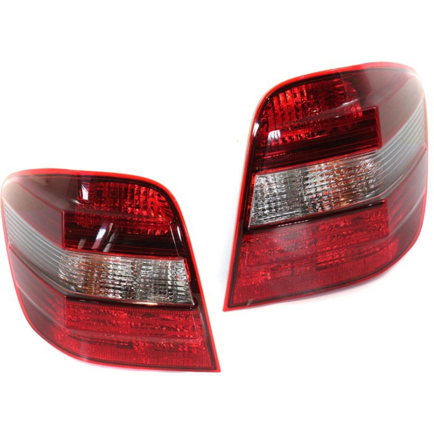 Halogen Tail Light Set For 2006-2011 Mercedes Benz ML350 Clear/Red w/ Bulbs 2Pcs