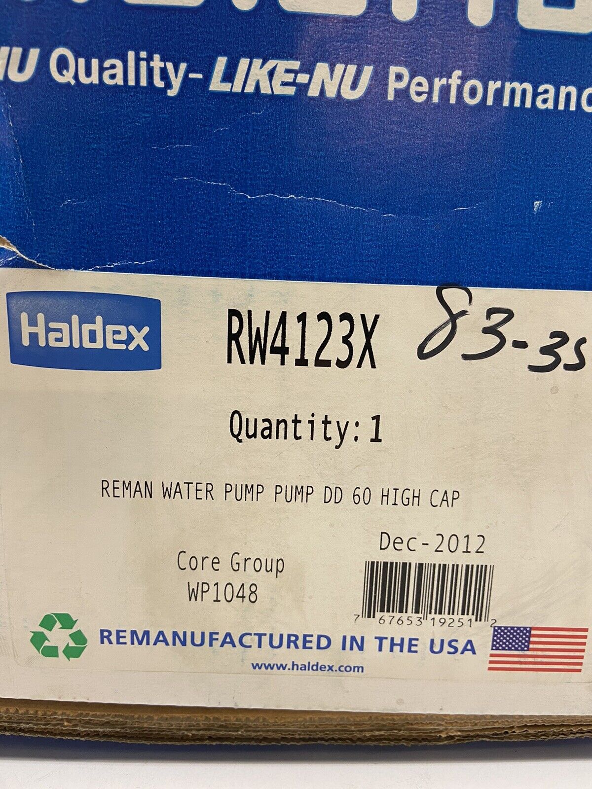 Midland RW4123X Water Pump DD 60 High Capacity Haldex